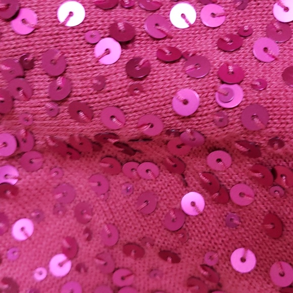 ELLE Magenta Button Cardigan with Sequins, Size: Small - Picture 10 of 15
